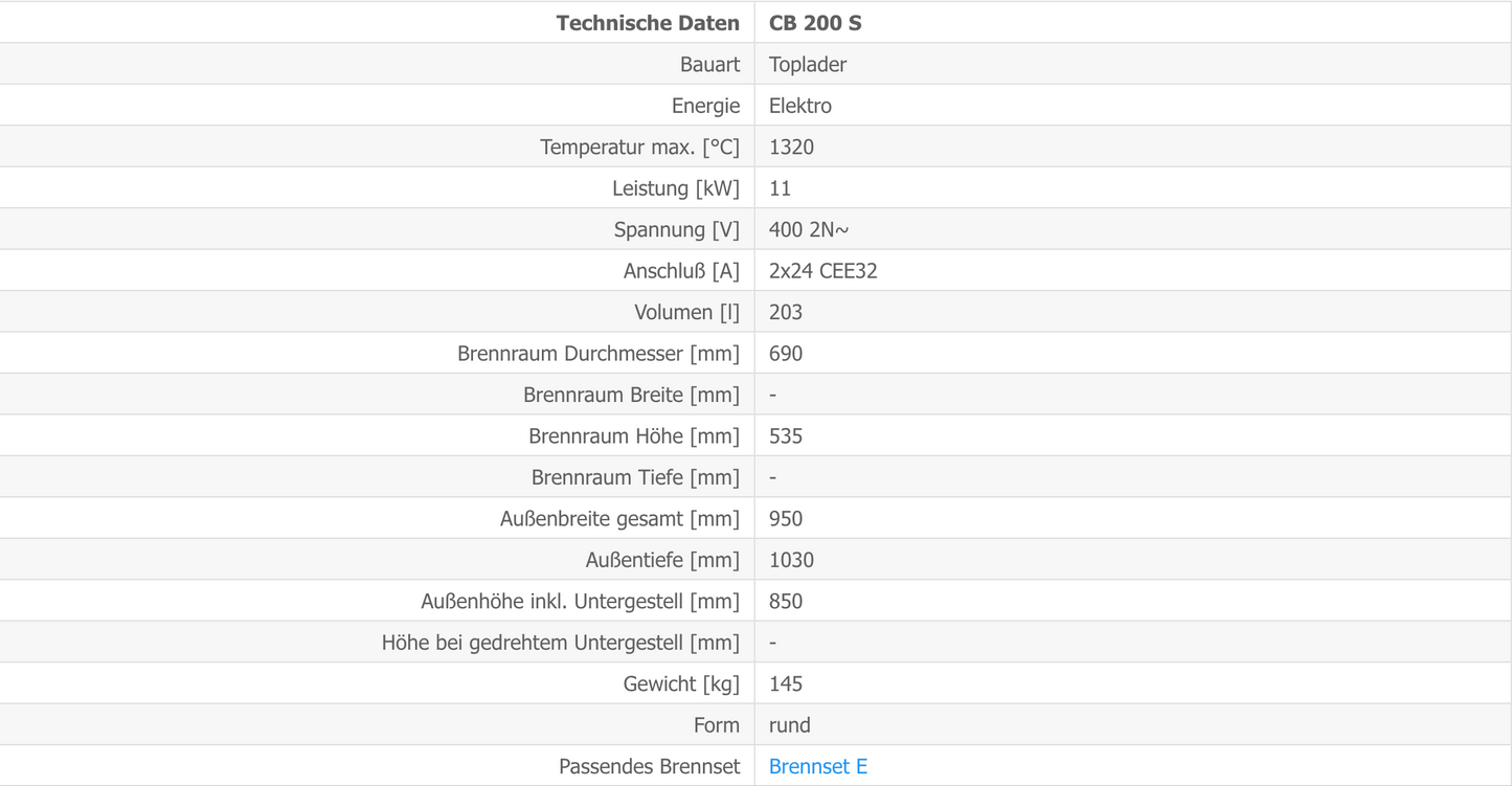 Kittec CB 200 S Techn Daten