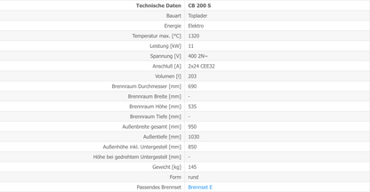 Kittec CB 200 S Techn Daten