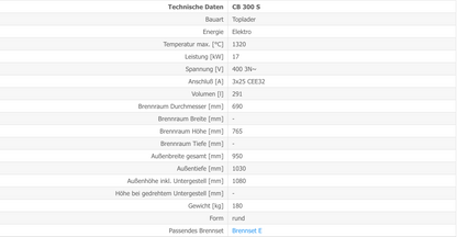Kittec CB 300 S Techn Daten
