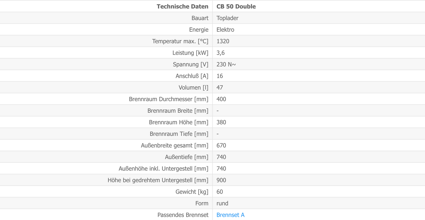 Kittec CB 50 Double Techn Daten